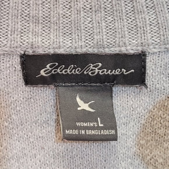 COPY - Eddie Bauer Top Women Large Sweater Quarter Zip Long Sleeve Grey - Picture 4 of 11